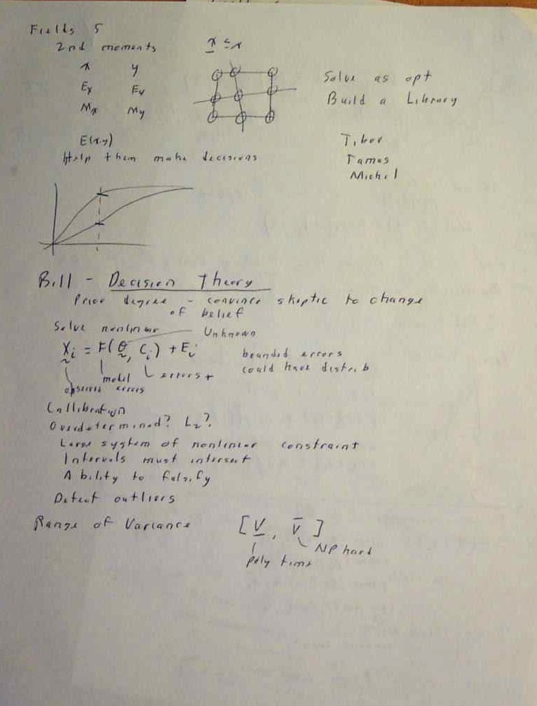 5. Vladik: Computing with probabilities; Bill: Decision theory