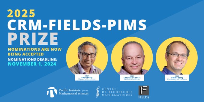 2025 CRM-Fields-PIMS Prize nominations.